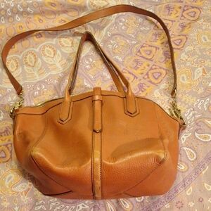 J. Crew Vintage Brown Leather Handbag With Crossbody Strap